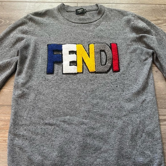 FENDI Shearling Logo Sweater - Picture 2 of 8